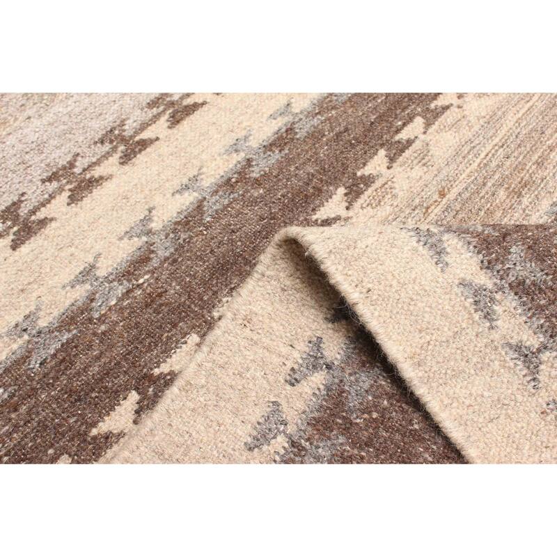 ECARPETGALLERY Flat-Weave Ankara FW Brown Wool Kilim - 5'2 x 8'0