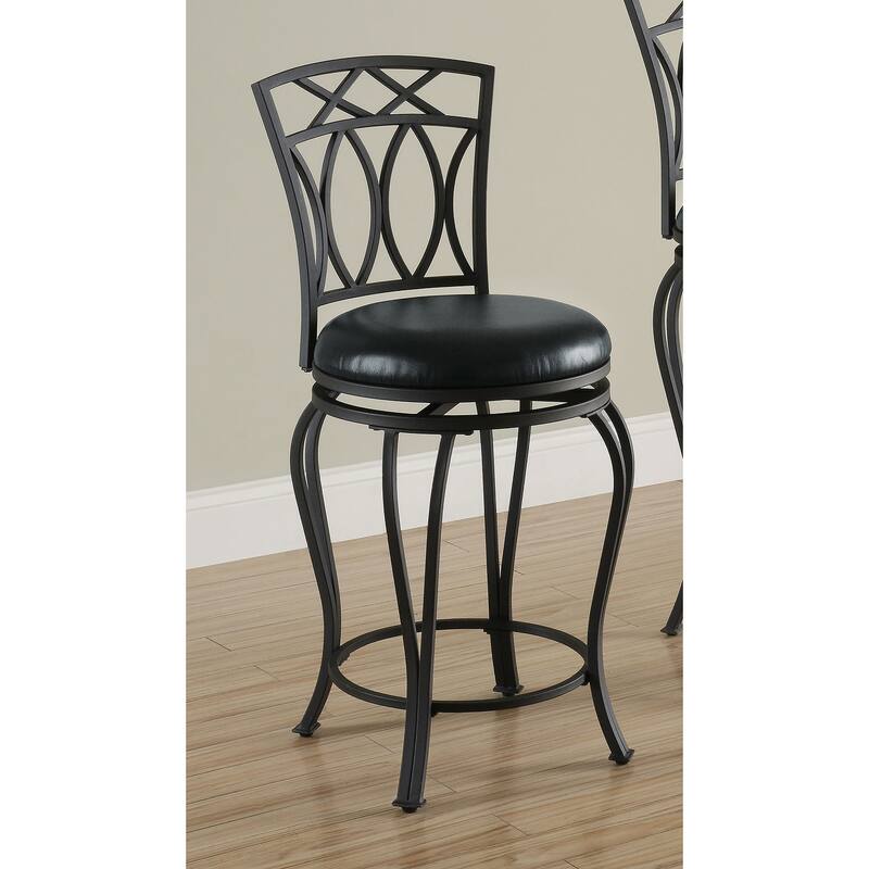 Adamsville Upholstered Swivel Counter Height Stool Black