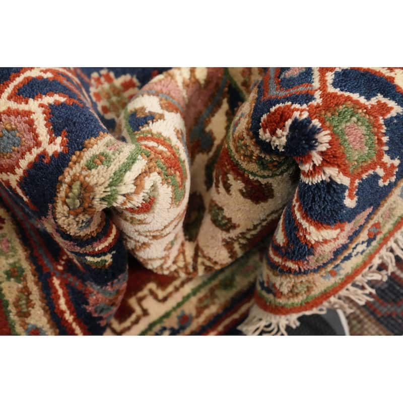 Hand Knotted Oriental 100% Wool Carpet Traditional Medallion Oranges & Rust Heriz (serapi) Area Rug - 5' 3'' X 2' 10''