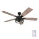 preview thumbnail 6 of 11, Honeywell Carnegie Black Mesh LED Ceiling Fan with Remote