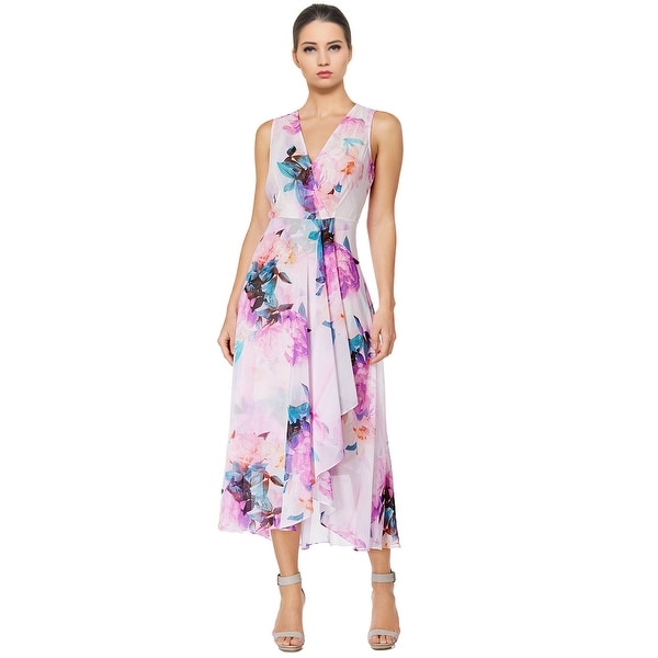 calvin klein purple floral dress