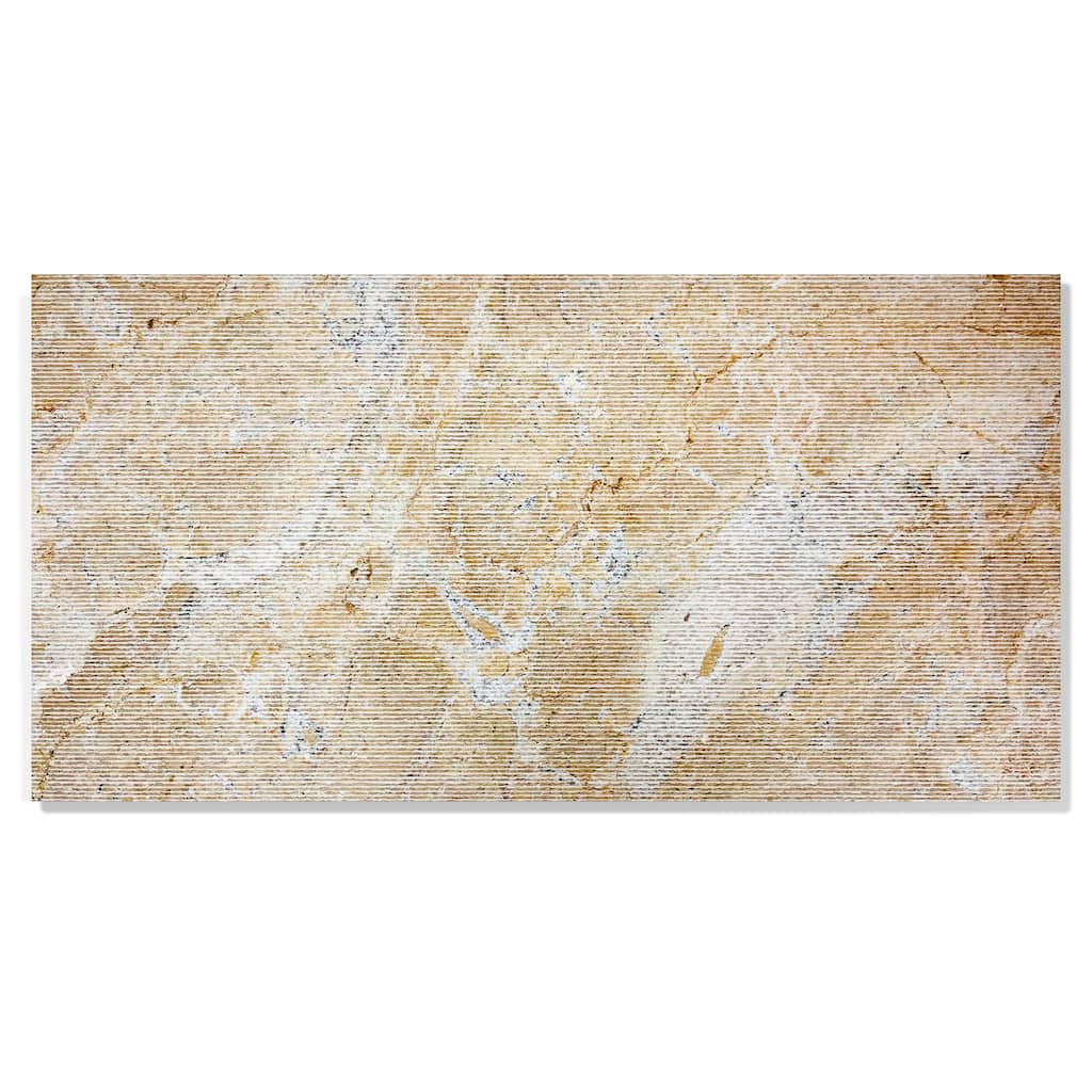 12"×24" FS Textured Finished Natural 3D Fluted Marble for Wall, 1 Box 4 PCS