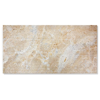 12*24 Gold Yellow Beige natural marble, for wall, FS textured finished, 3D fluted marble, natural stone, 1 box 4 pcs