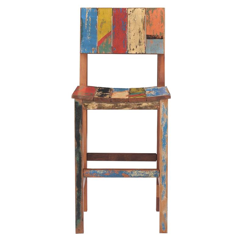 Chic Teak Marina Del Rey Barstool Chair made from Recycled Teak Wood Boats