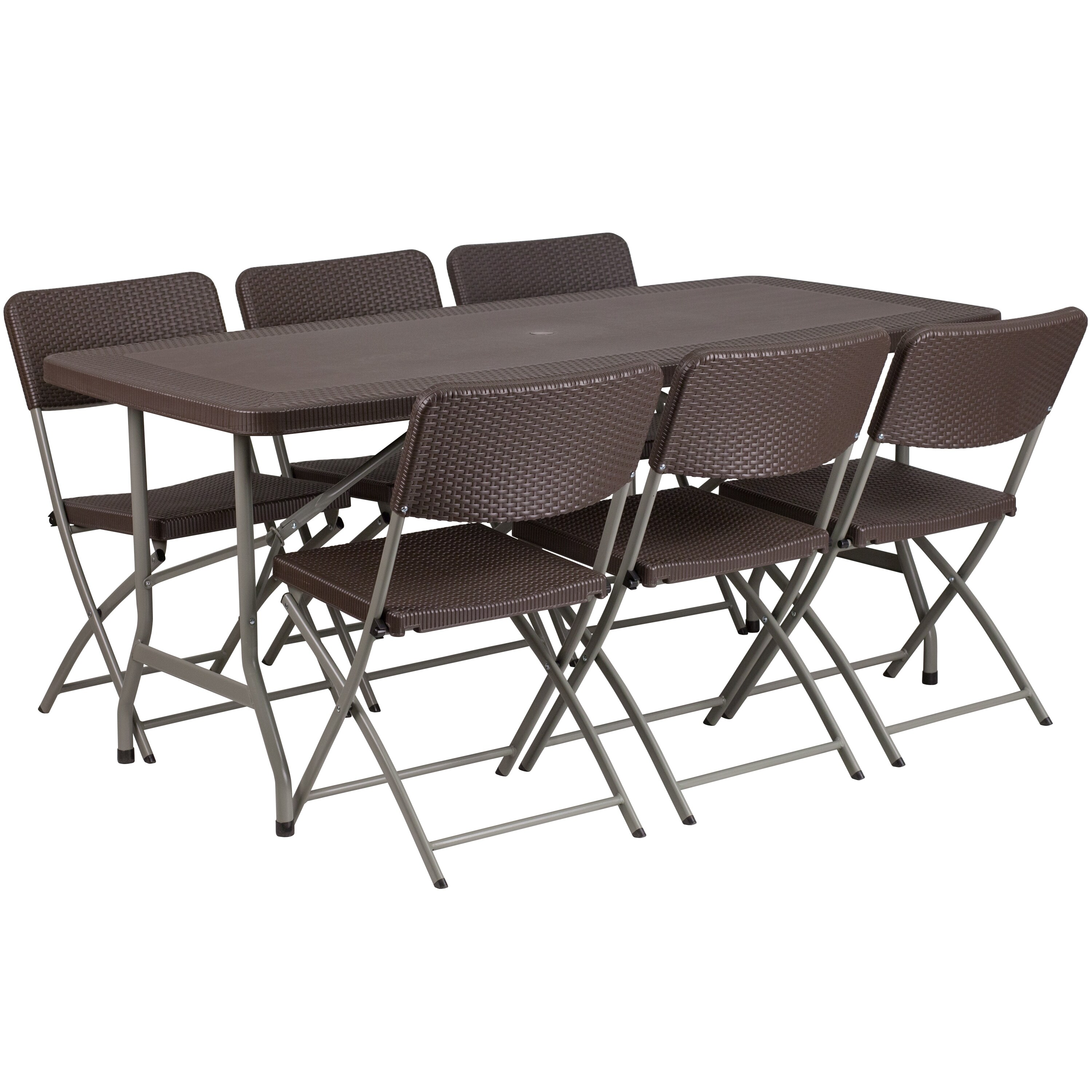 folding table with 6 chairs