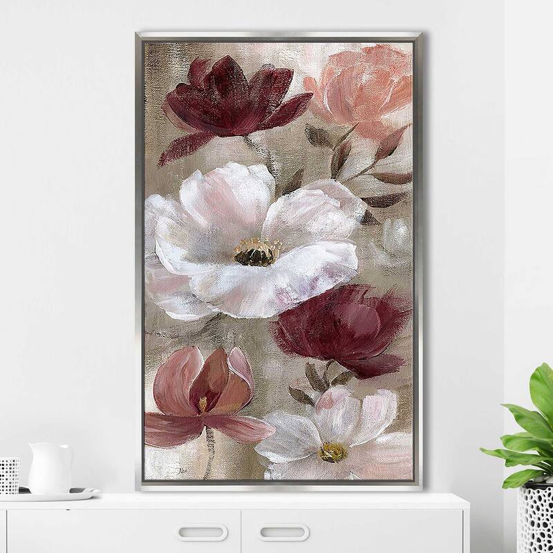 "Transient Garden Reds I" Print on Floating Canvas