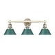 preview thumbnail 1 of 8, Golden Lighting Orwell 3 Light 24-1/4" Wide Bathroom Vanity Light in Aged Brass / Pine Green Shades