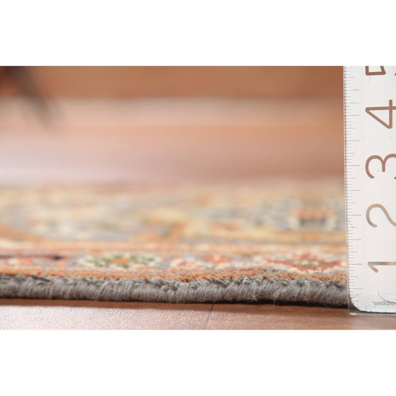 Gray Geometric Heriz-Serapi Indian Accent Rug Handmade Wool Carpet - 2'0"x 3'0"