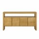 preview thumbnail 11 of 23, 60" 4-Door Sideboard, Modern Minimalist Solid Wood Veneer Sideboard with Open Shelf