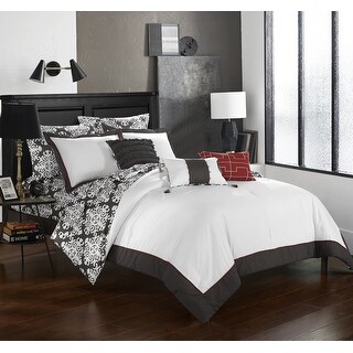 Chic Home 10-Piece Lalita BIB Grey Comforter Set