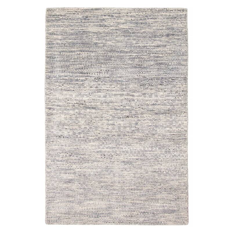 ECARPETGALLERY Hand-knotted Silk Shadow Grey Viscose, Wool Rug - 4'0 x 6'3 - Grey - 4'0 x 6'3
