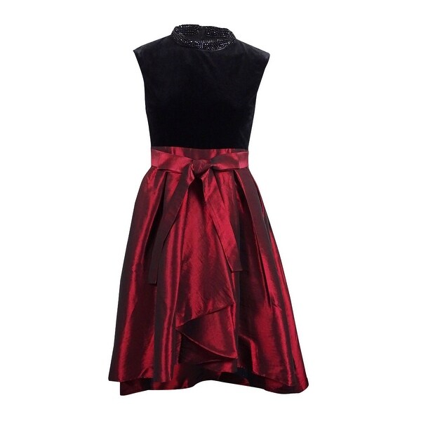 velvet and taffeta dress