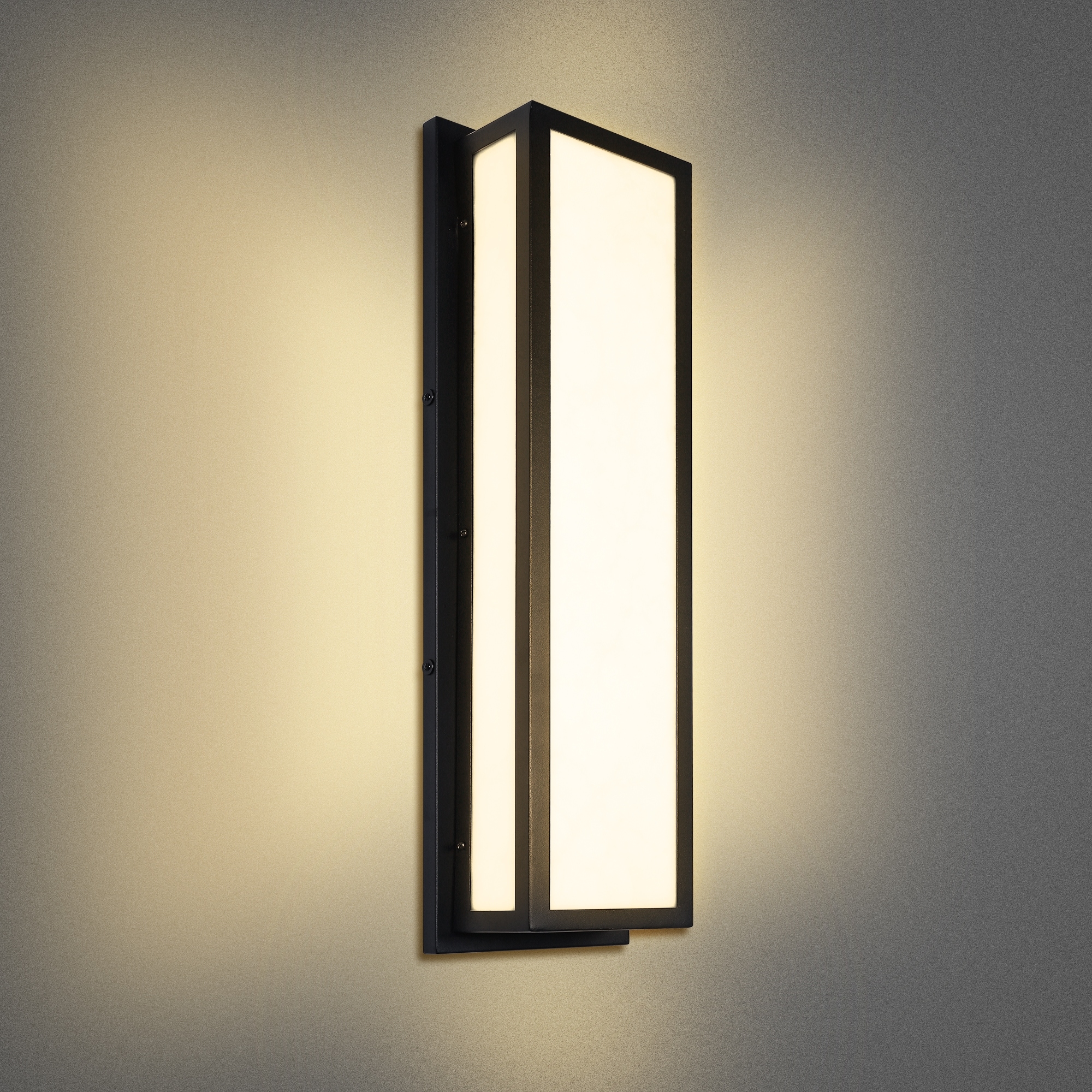 YANSUN Outdoor Wall Light Rectangular LED 30W Waterproof IP65 Marble Resin Modern Outdoor Sconce for Garden Patio Pathway 23.7 in. Black OA WL112