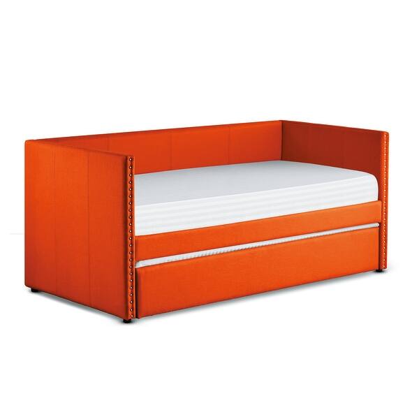 slide 2 of 24, Selles Upholstered Daybed with Trundle Orange