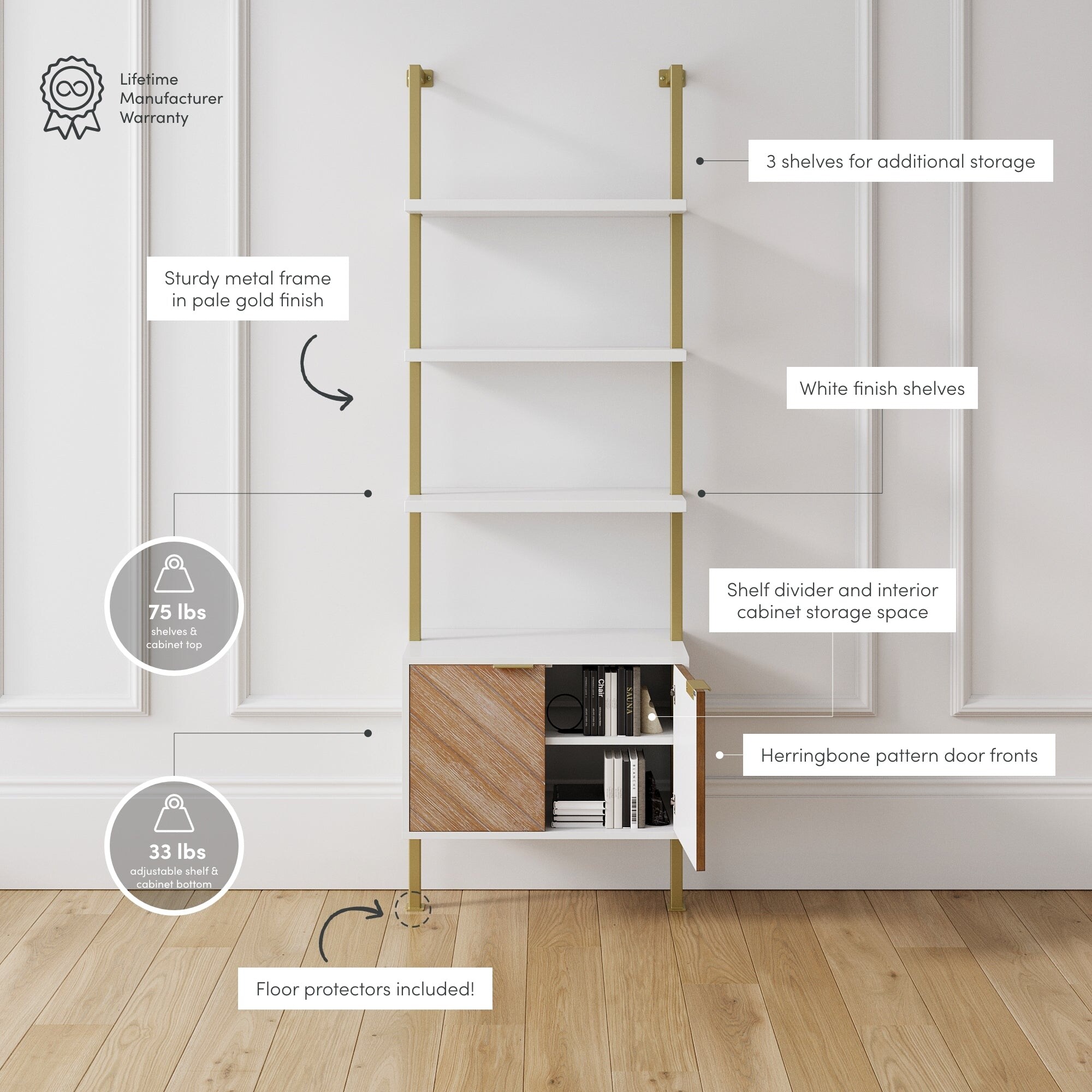Nathan james theo industrial discount bookshelf with wood drawers