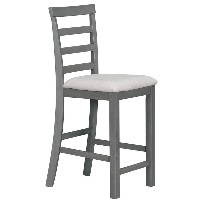 5-Piece Counter Height Wooden Dining Table Set with 4 Chairs & Shelves