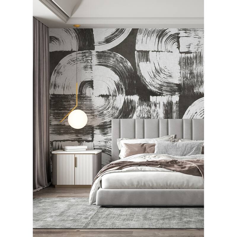 REMIX Walls by Katie Hunt Brushstrokes Charcoal Grey Wall Mural