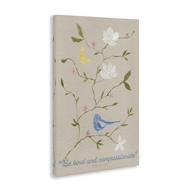 Stupell Floral Be Kind & Compassionate Canvas Wall Art Design By Lucille Price