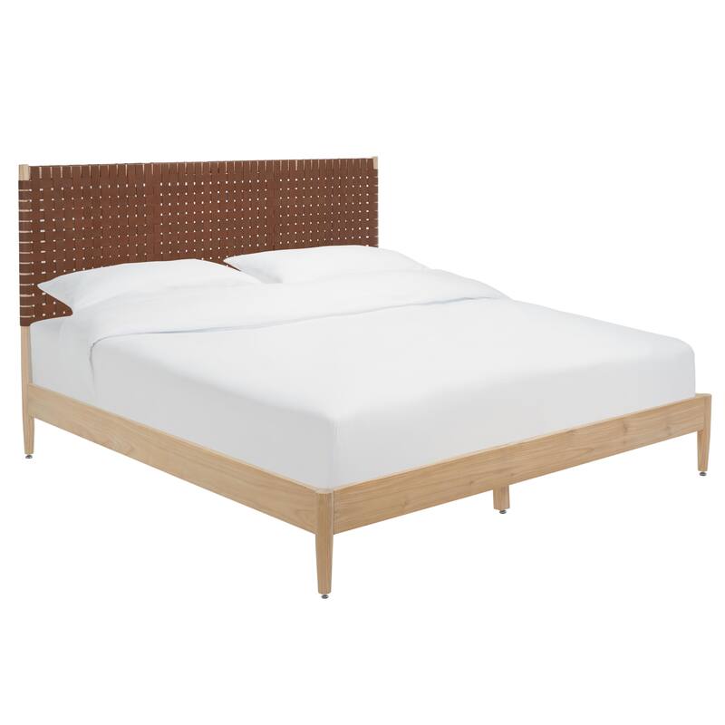 SAFAVIEH Couture Ludomila Leather Headboard Bed