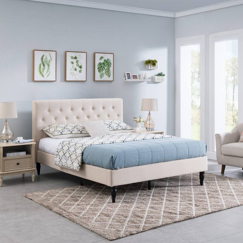 Atterbury Upholstered Queen Platform Bed by Christopher Knight Home
