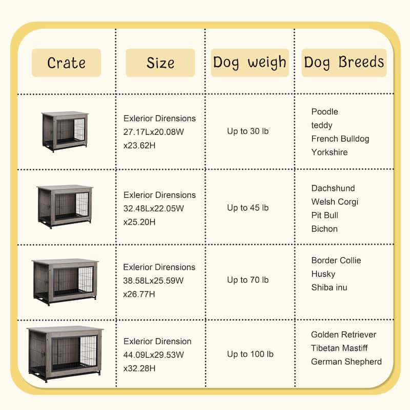 Futzca Dog Crate, Double-Doors Dog Furniture