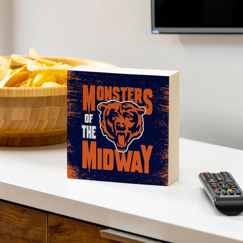 Chicago Bears Wooden Tabletop Mantel Shelf Sign - 6" x 6"