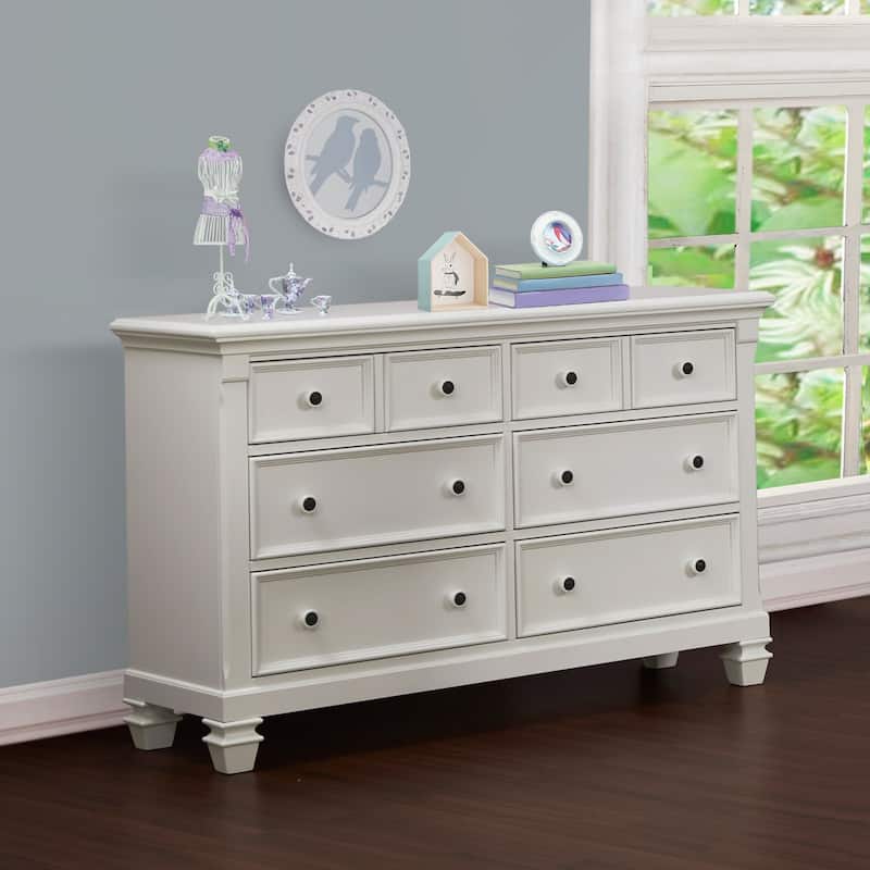 Wood Dresser with 6 Drawer for Bedroom - White