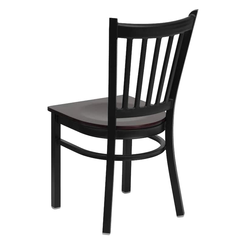 2 Pack Vertical Back Metal Restaurant Chair - 17"W x 20.25"D x 34.25"H