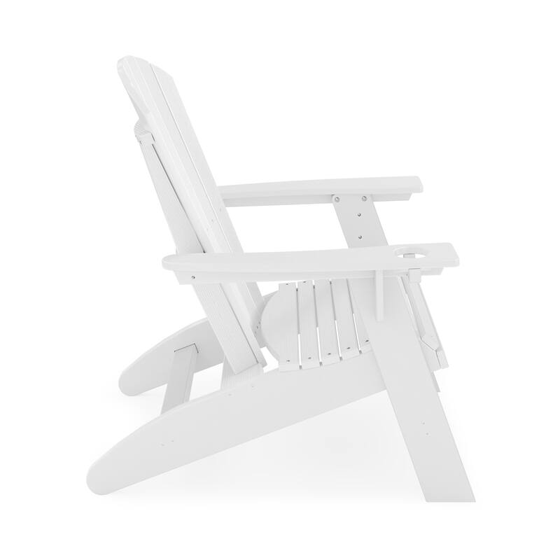 White Adirondack Chair - Sturdy Hdpe Poly Lumber For Poolside, Patio, And Garden Relaxation