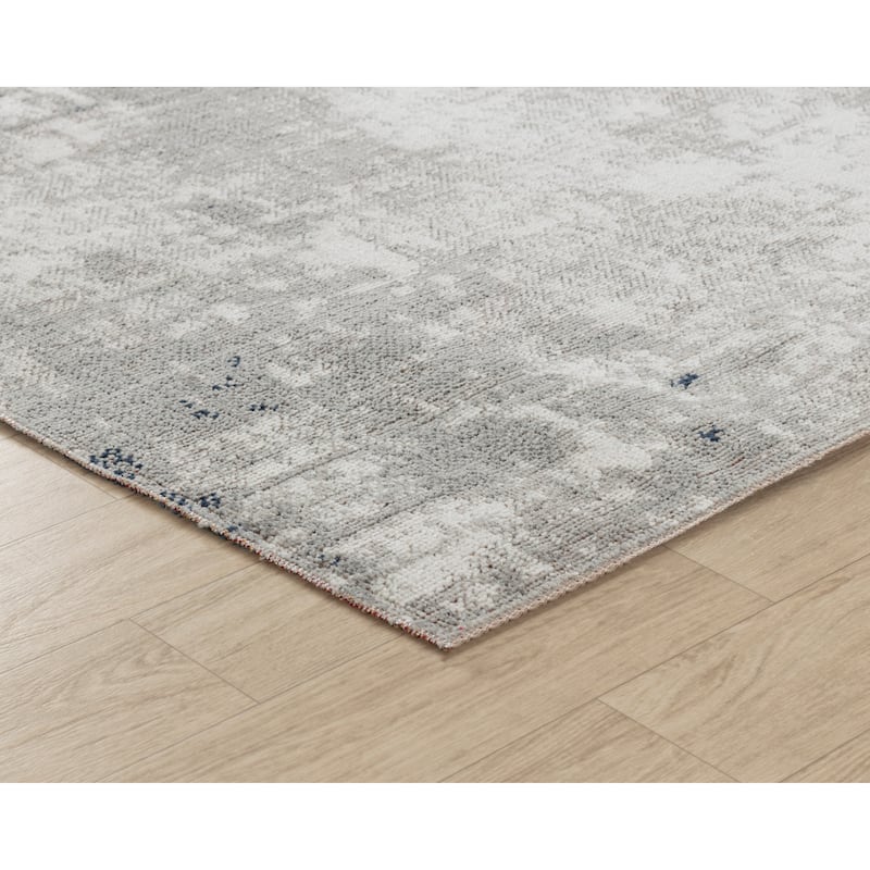 Trellis Cream and gray Abstract Indoor/Outdoor Rug