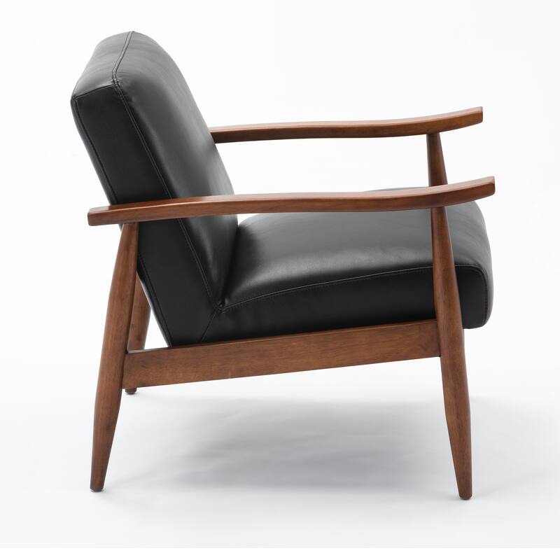 Anna Faux Leather Wood Base Accent Chair by Greyson Living