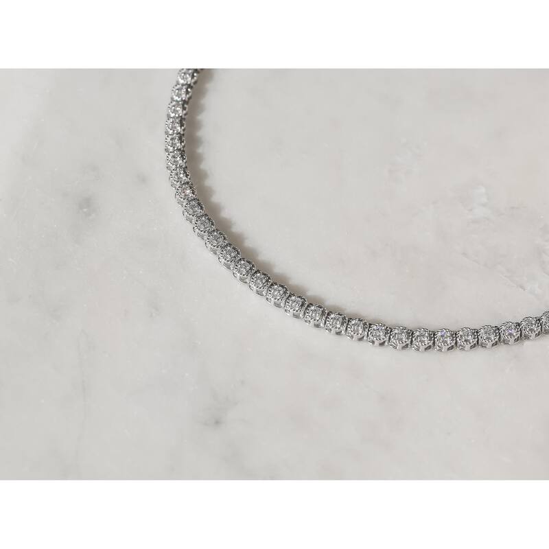 Kobelli 1.7 Carats Lab Grown Diamond 14k Solid White Gold Tennis Minerva Strand Necklace