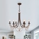 preview thumbnail 3 of 16, Farmhouse Bohemia Chic 6-light Wood Beaded Chandelier Rusty Black