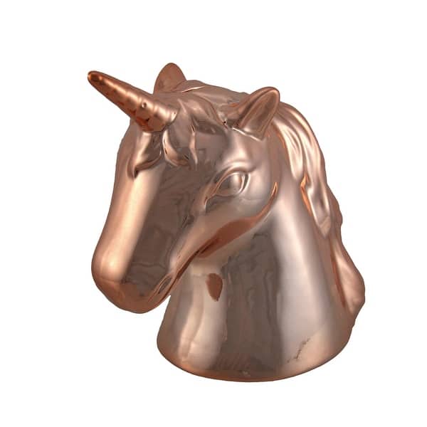 Shop Metallic Finish Ceramic Unicorn Head Coin Bank 6 25 X 6 X