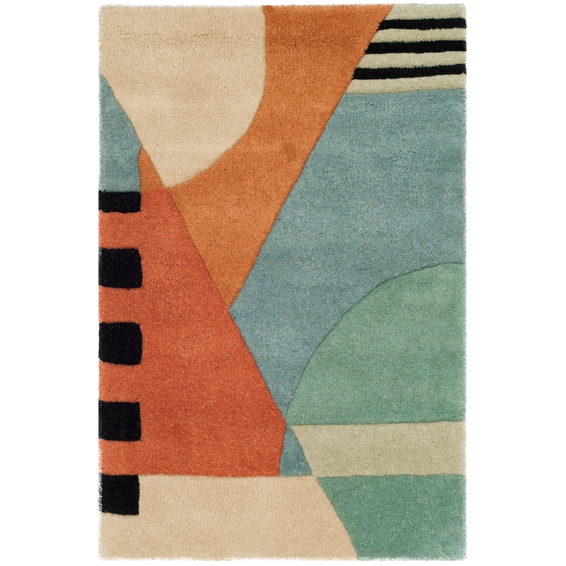 SAFAVIEH Handmade Rodeo Drive Willow Mid-Century Modern Abstract Wool - 2' x 3' - Gold - Runner/Rectangle