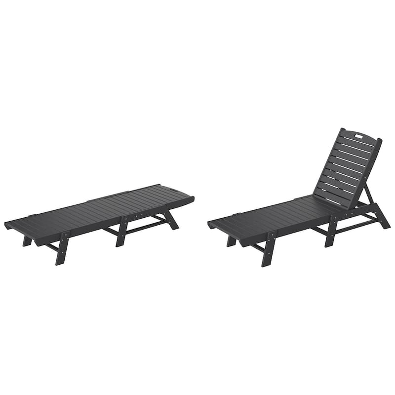 Laguna Hdpe All Weather Outdoor Patio Pool Reclining Armless Chaise Lounge (Set Of 2)