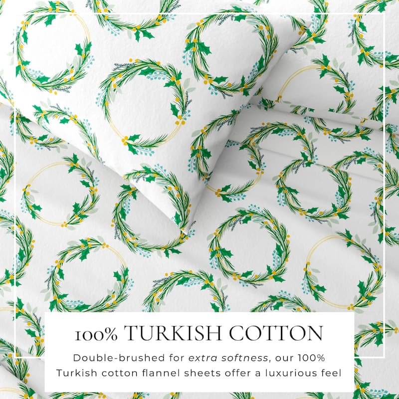 Linery & Co. Winter Turkish Cotton Double-Brushed Flannel Bed Sheet Set