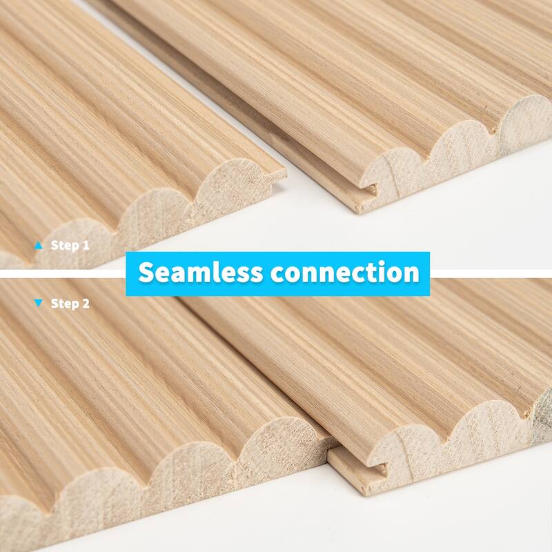 Art3d Wood Grain 3D Slat Wall Paneling,103.94"x5.71",4 Panels - 103.94"x5.71"