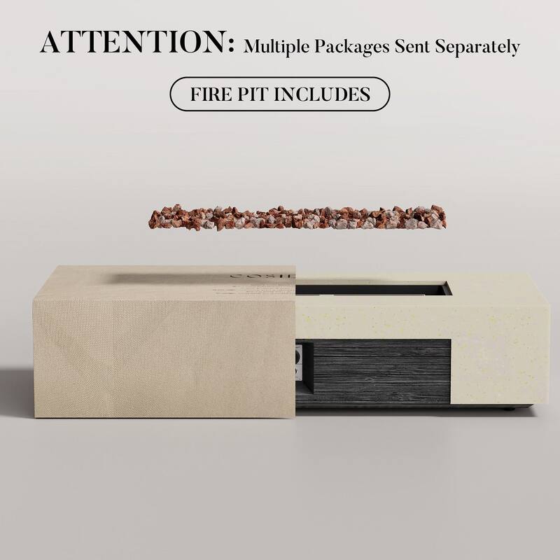 POLESITTER Morden Outdoor Concrete Propane Fire Pit Table