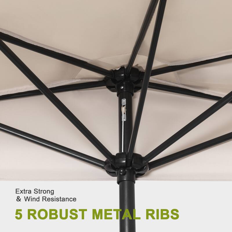 Patio Umbrella, 9 FT Half Round Umbrella, Weather-Resistant Polyester