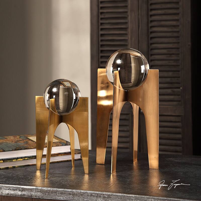 Uttermost Ellianna Two Piece Glass and Steel Statue Set by Grace