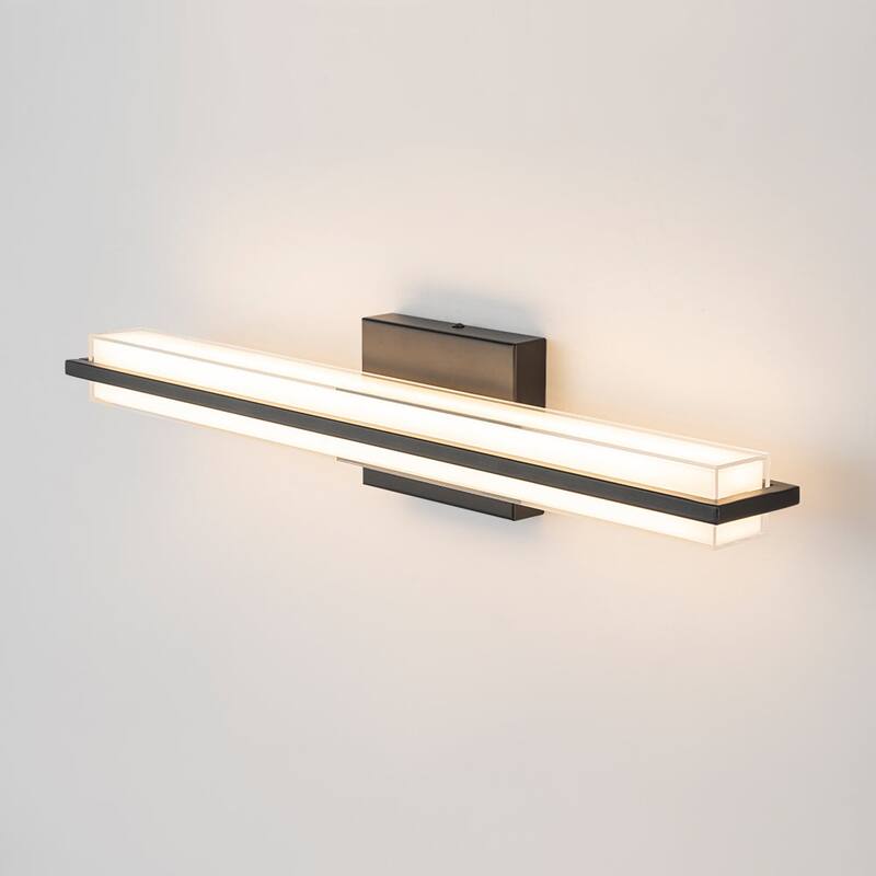 Contemporary Dimmable LED Rectangular Vanity Wall Sconce 24.6in