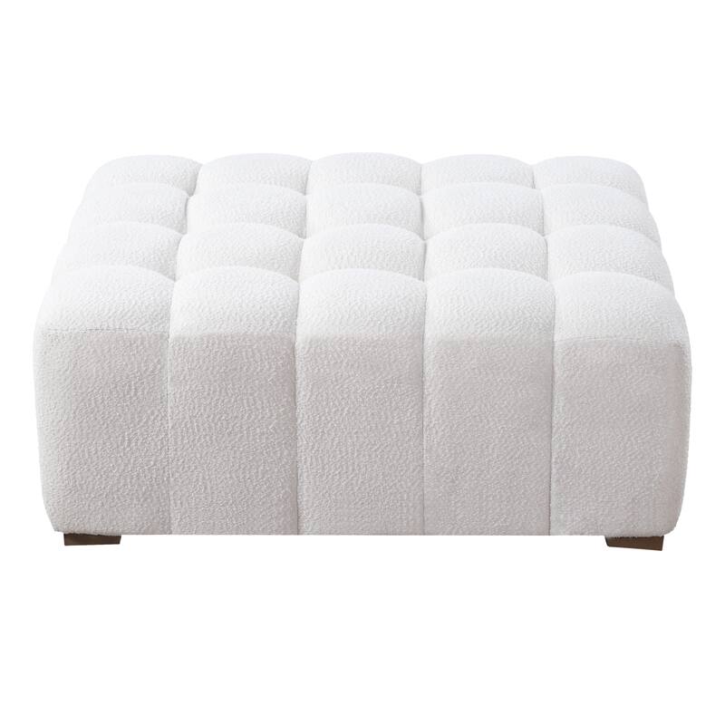 Scott Living Luna Boucle Ottoman 44.5"D X 35.5"W X 18.5"H