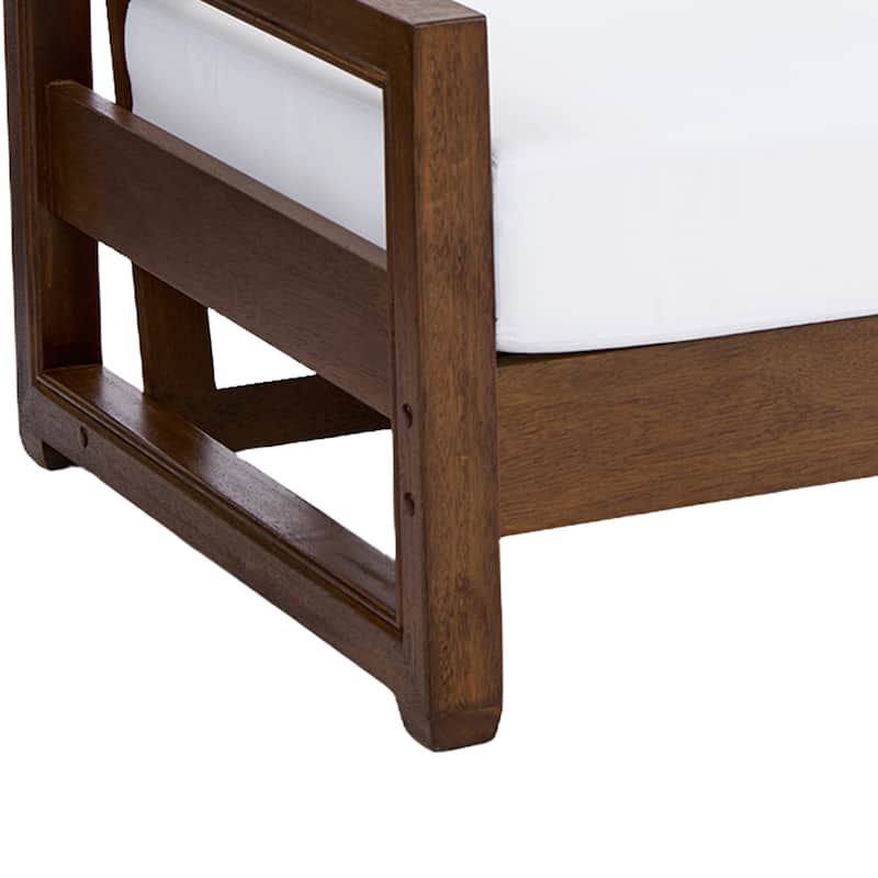 Patio Teak Wood Outdoor Loveseat with Cushion