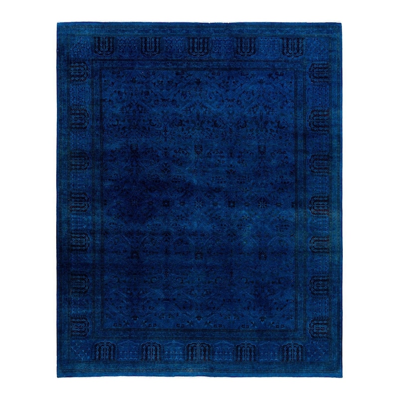 Fine Vibrance One-of-a-Kind Hand-Knotted Area Rug - Blue, 8' 2" x 10' 5" - 8' 2" x 10' 5"