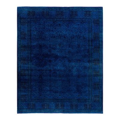 Fine Vibrance One-of-a-Kind Hand-Knotted Area Rug - Blue, 8' 2" x 10' 5" - 8' 2" x 10' 5"