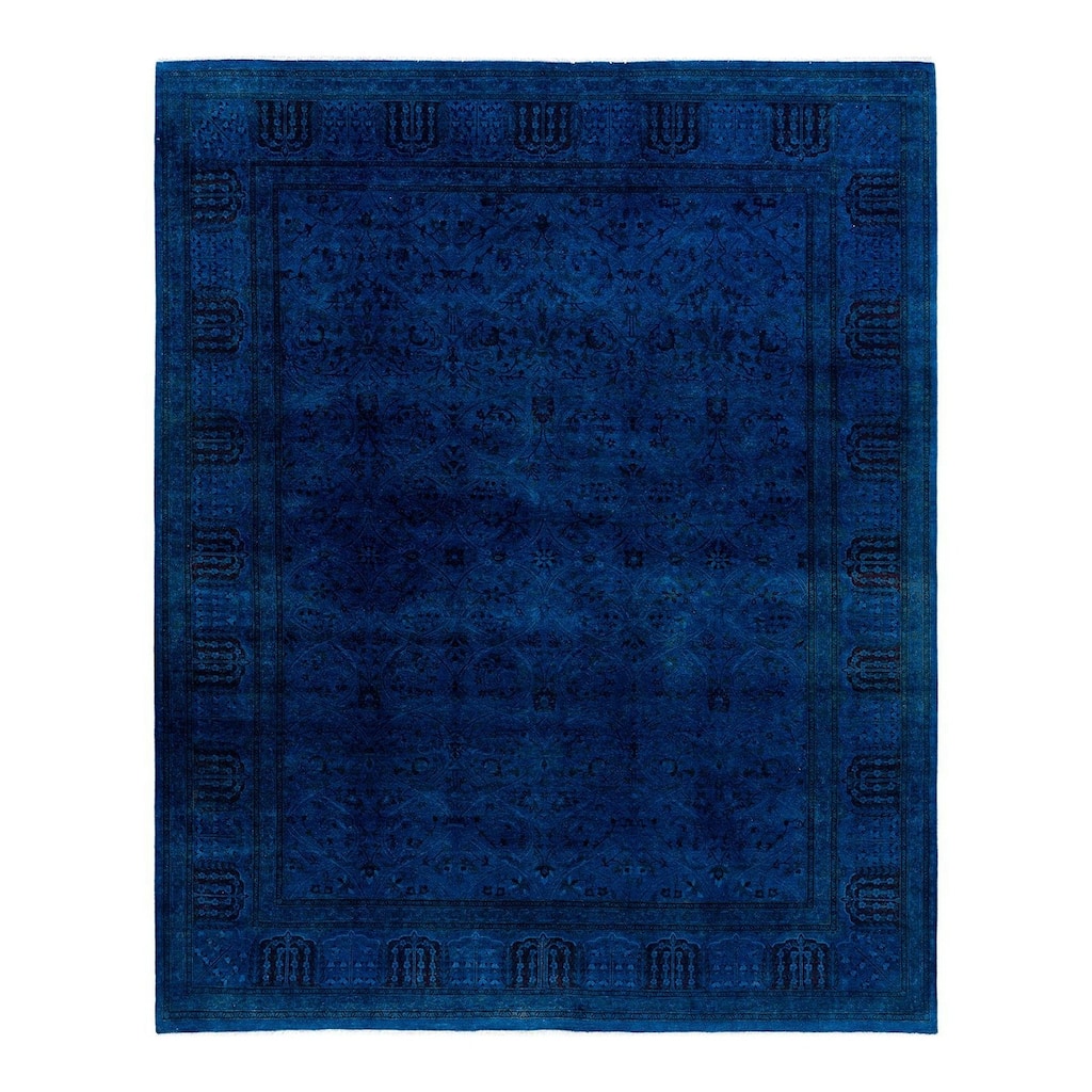 Fine Vibrance One-of-a-Kind Hand-Knotted Area Rug - Blue, 8' 2" x 10' 5" - 8' 2" x 10' 5"