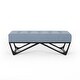preview thumbnail 12 of 18, Assisi Contemporary Fabric Ottoman Bench by Christopher Knight Home Light Blue+Black