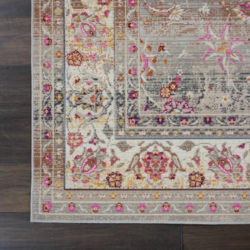 HomeRoots Floral Transitional Rectangle Area Rug