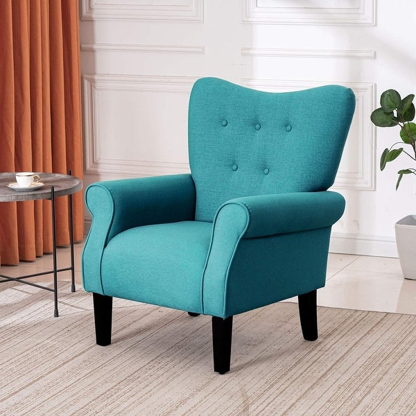Erommy Modern Accent Chair, High Back Armchair, Upholstered Fabric
